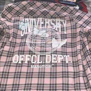 Men’s Black & Pink plaid flannel